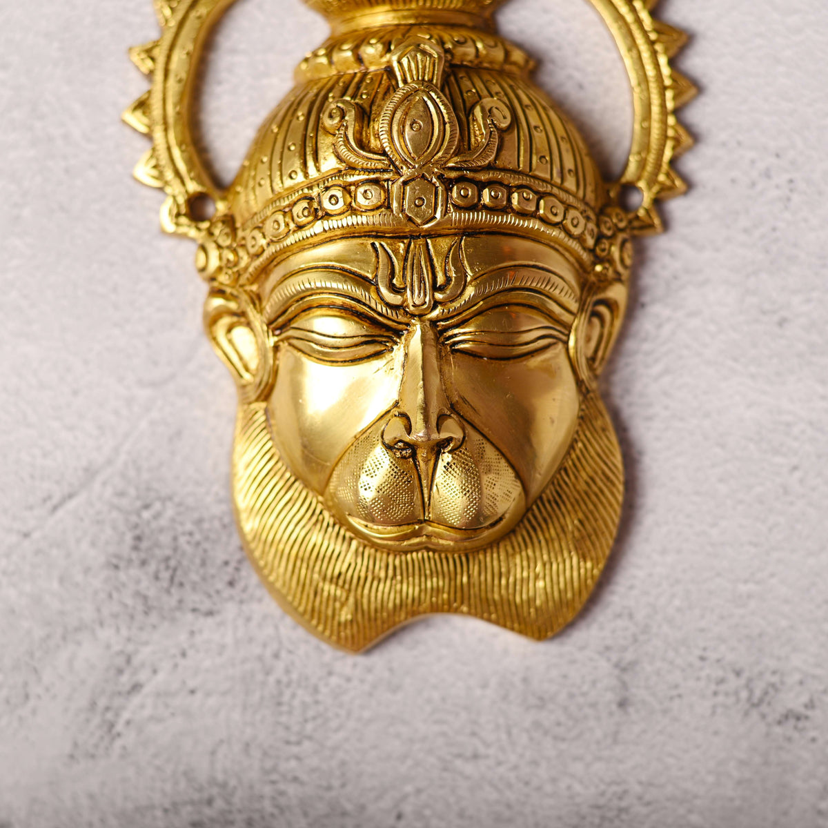 Brass Hanuman Face Wall Hanging (6.6 Inch) Vedansh Craft