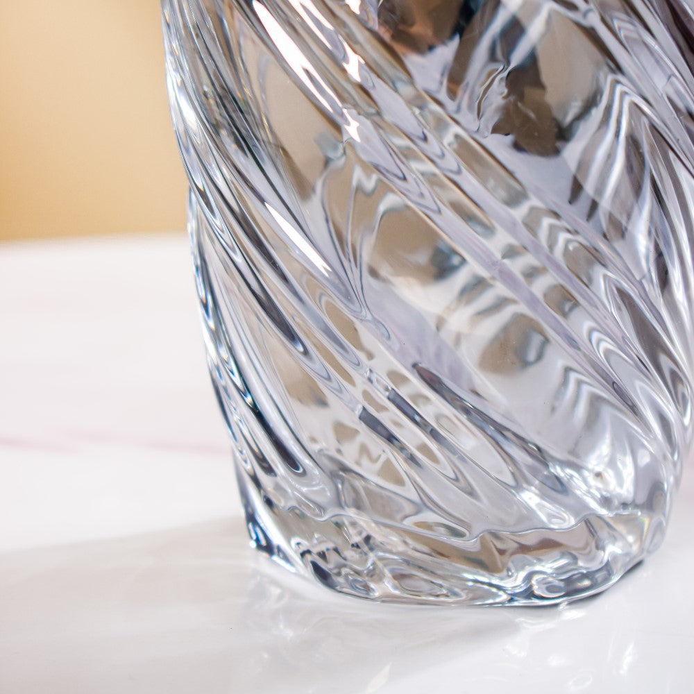 Spiral Winds Glass Flower Vase Grey Small 9 Inch Nestasia