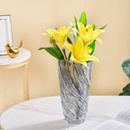 Spiral Winds Glass Flower Vase Grey Small 9 Inch Nestasia