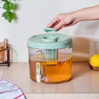 Round Ribbed Drink Dispenser With Infuser Green 6 inch 2L Nestasia