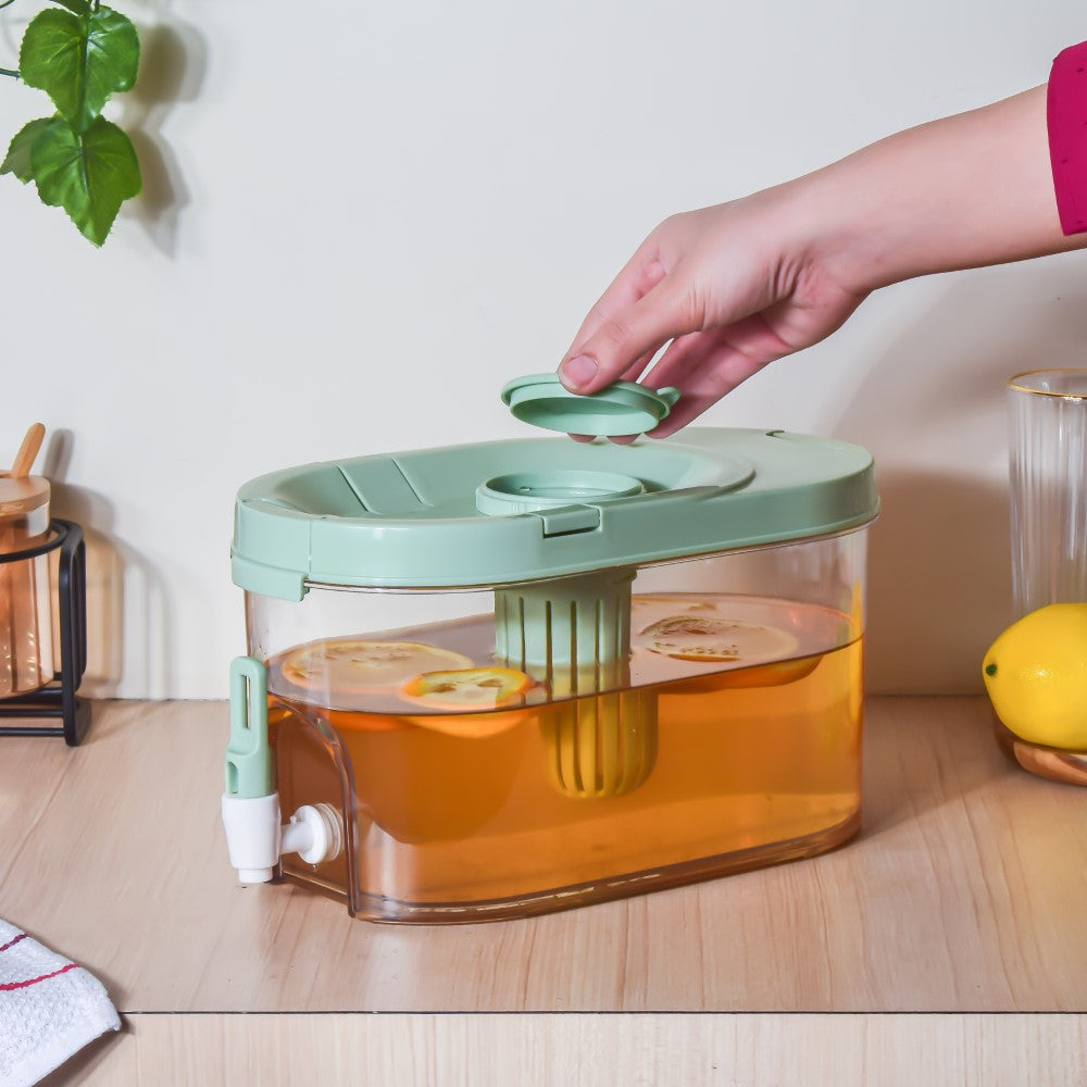Drink Dispenser With Infuser Green 2250ml Nestasia