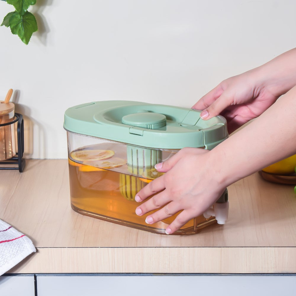 Drink Dispenser With Infuser Green 2250ml Nestasia