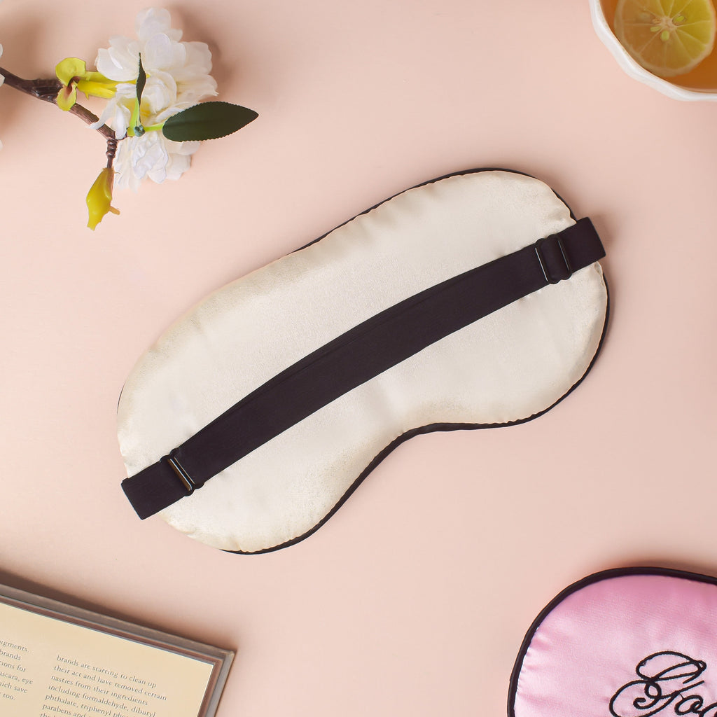 Good Night Sleep Satin Eye Mask Beige Nestasia