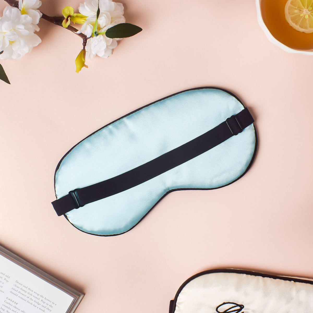 Good Night Sleep Satin Eye Mask Blue Nestasia
