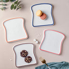 Ceramic Bread Plate Blue Rim Nestasia