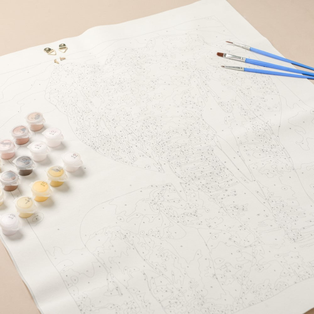Elephant And Cub DIY Paint By Numbers Kit Nestasia