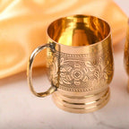 Brass Handcrafted Glass/Cup Pair with Handle Vedansh Craft