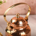 Copper Hammered Tea Kettle Pot – Traditional Indian Drinkware (5.4 Inch) Vedansh Craft