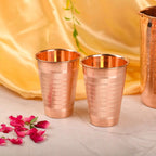 Copper Hammered Glass Pair Vedansh Craft