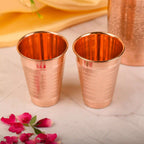 Copper Hammered Glass Pair Vedansh Craft