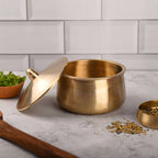 Brass Royal Serving Pot with Lid (4.5 Inch) Vedansh Craft