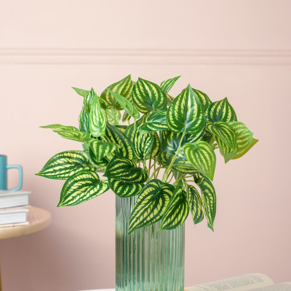 Artificial Peperomia Watermelon Leaves Set Of 2 Nestasia
