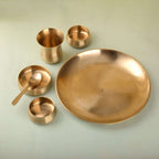 Brass Matt Thali/Dinner Set – Traditional Indian Brassware (1.55 Kg) Vedansh Craft
