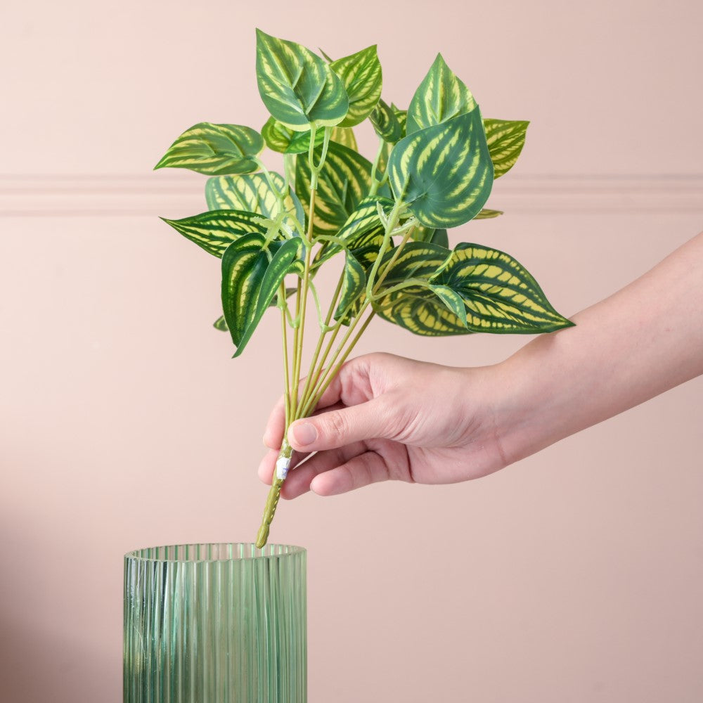 Artificial Peperomia Watermelon Leaves Set Of 2 Nestasia
