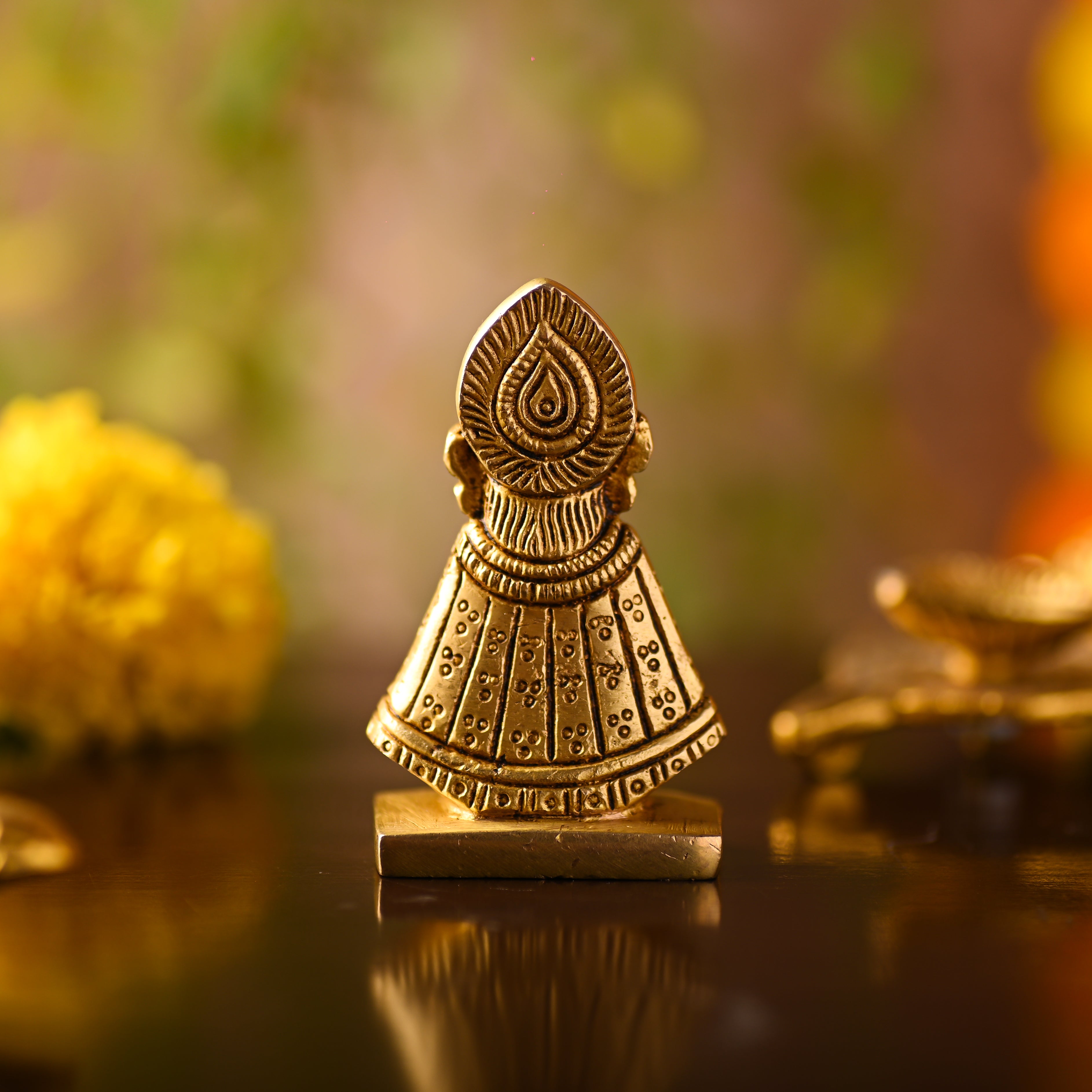 Brass Khatu shyam Idol – Handmade Premium Brass Decor (2.8 Inch) Vedansh Craft