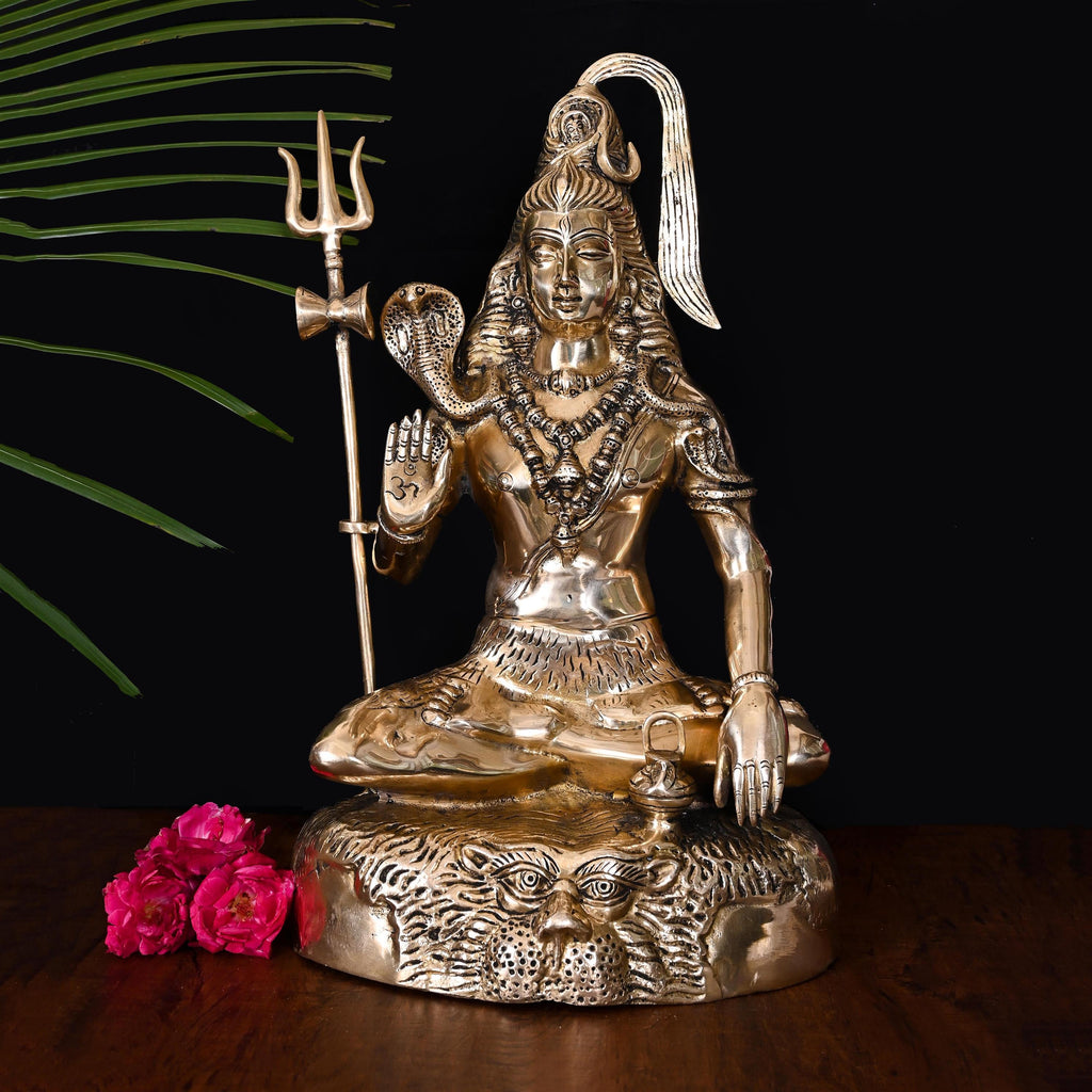 Brass Sitting Lord Shiva Idol (18.5 Inch) Vedansh Craft