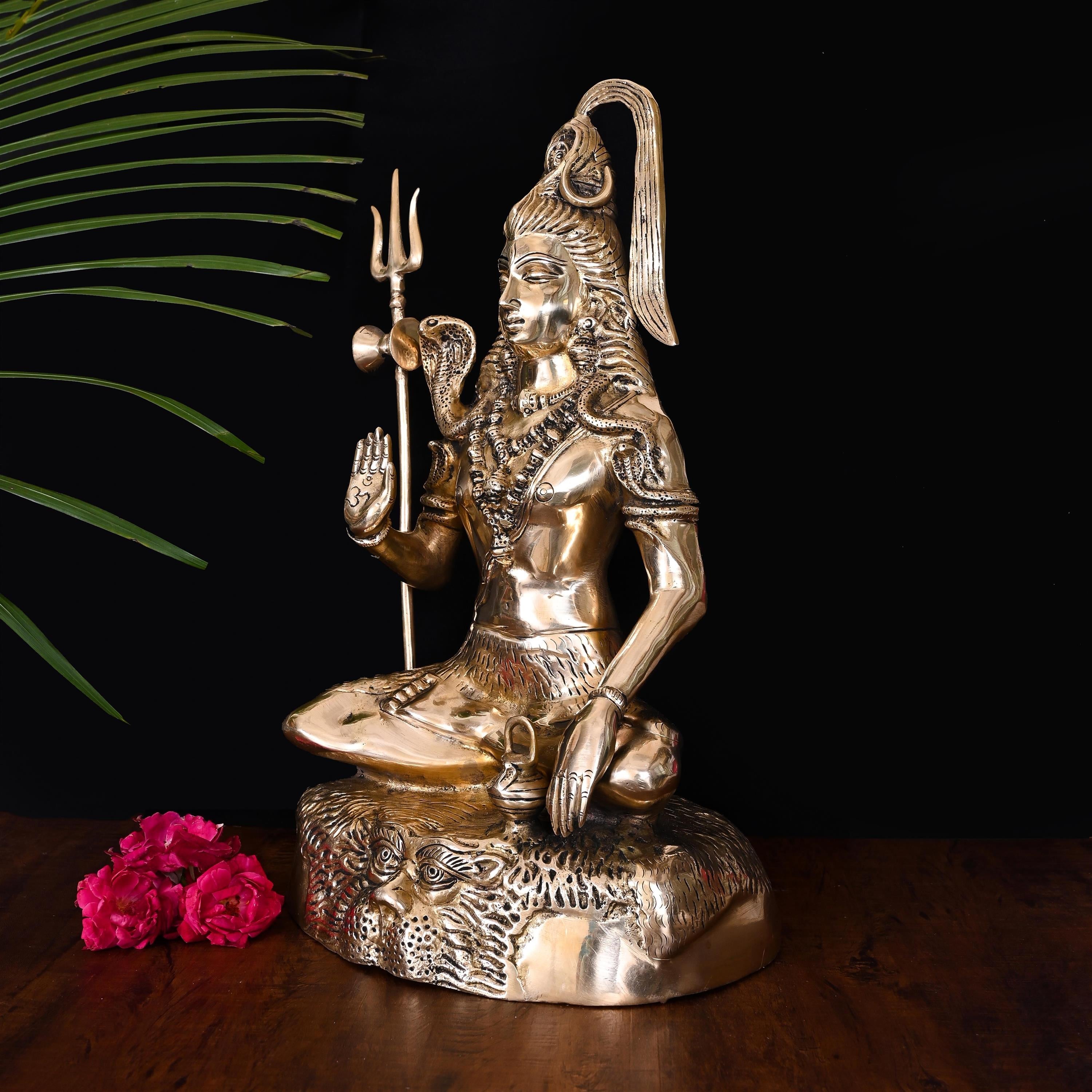Brass Sitting Lord Shiva Idol (18.5 Inch) Vedansh Craft