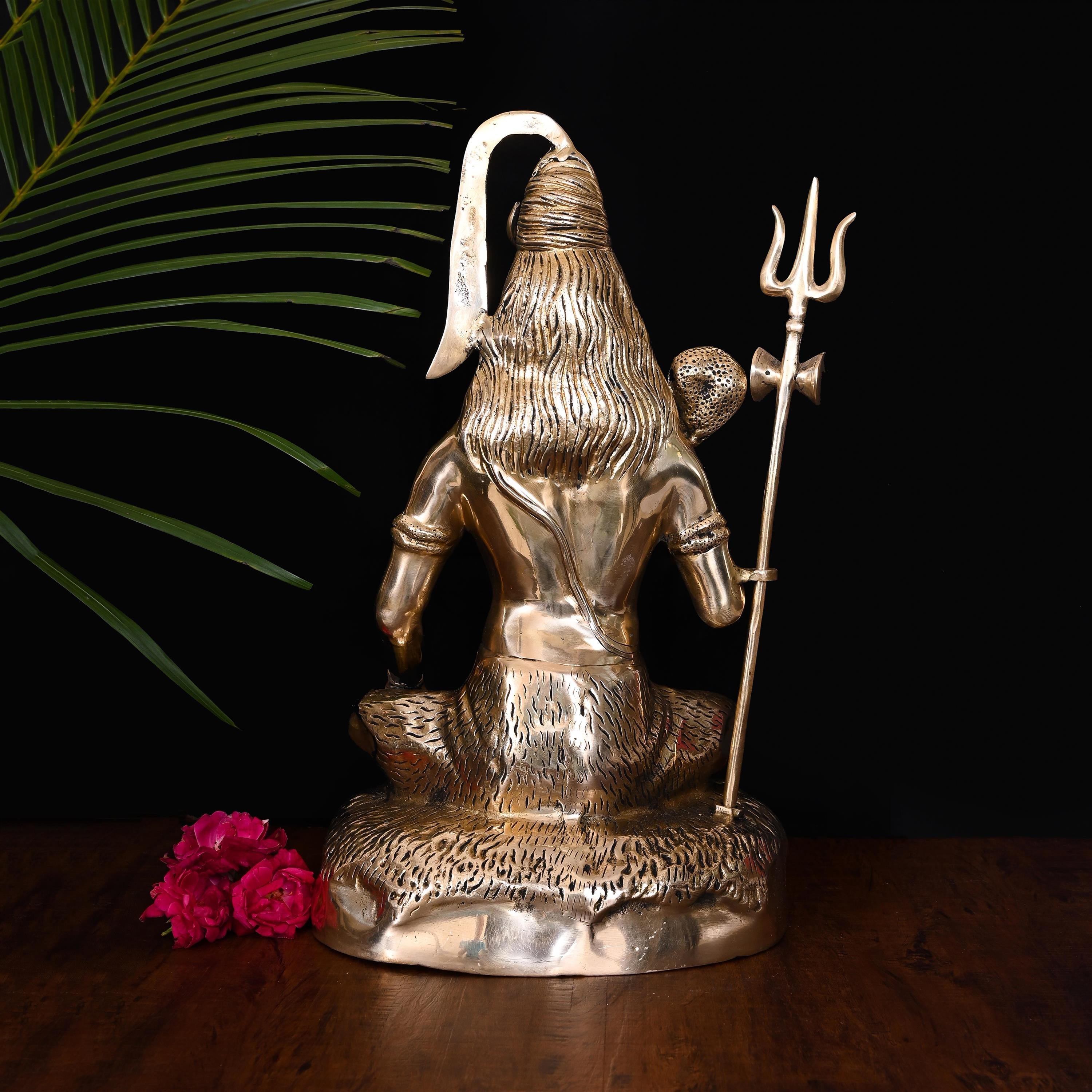 Brass Sitting Lord Shiva Idol (18.5 Inch) Vedansh Craft