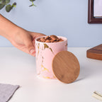 Auric Marble Pink Jar with Lid Nestasia