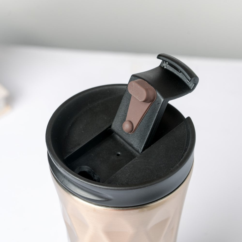 Double Walled Travel Tumbler Gold 500ml Nestasia