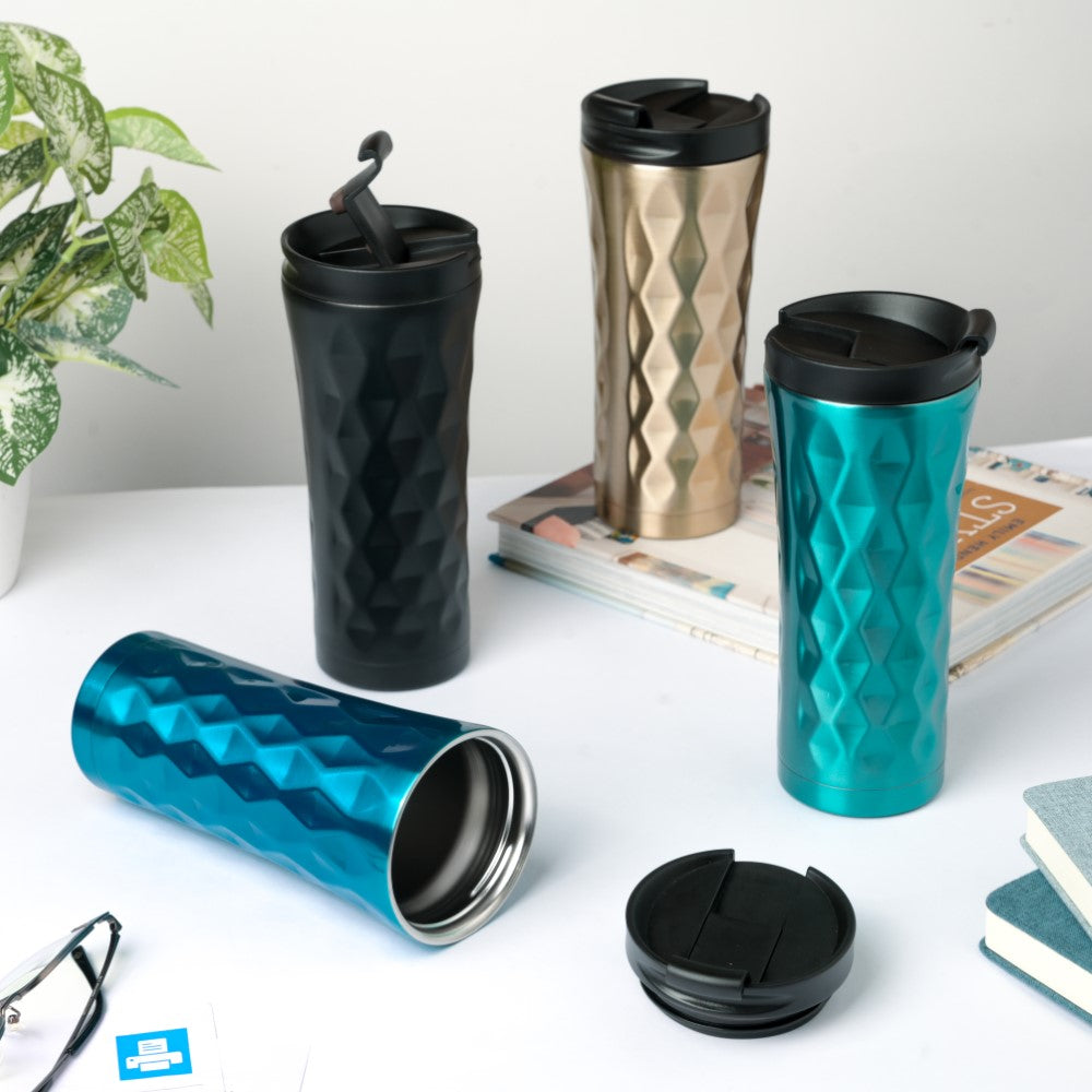 Double Walled Travel Tumbler Gold 500ml Nestasia