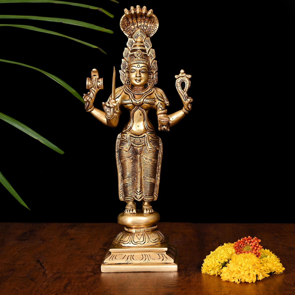 Brass Standing Karumari Amman Superfine Idol (12.5 Inch) Vedansh Craft