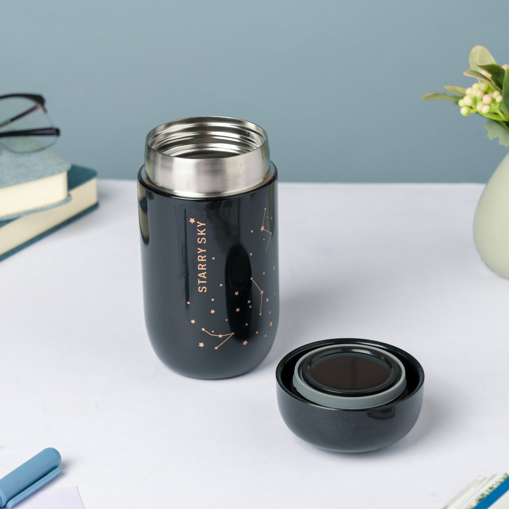 Starry Sky Mini Stainless Steel Flask Black 200ml Nestasia