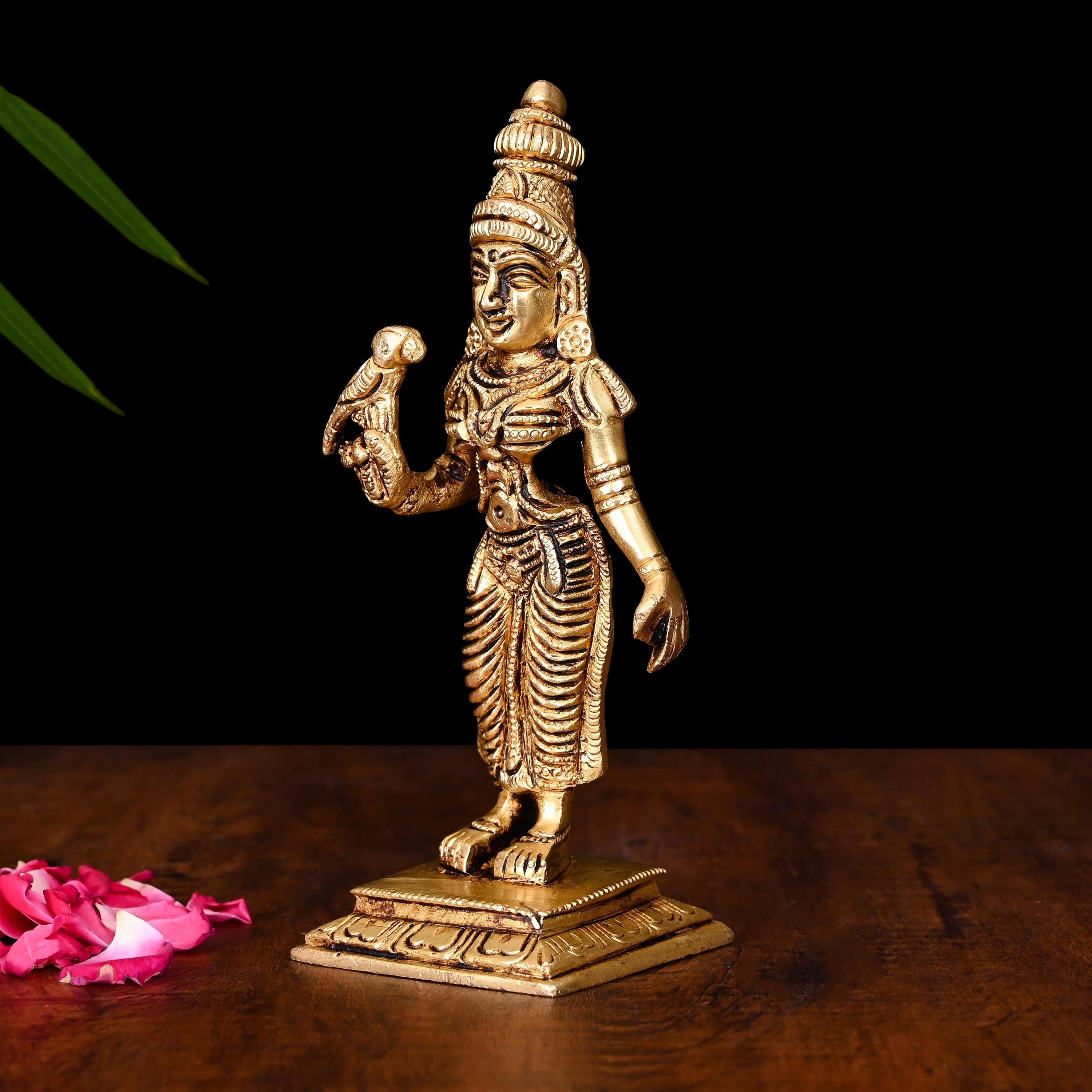 Brass Madurai Meenakshi Devi Idol (6.5 Inch) Vedansh Craft