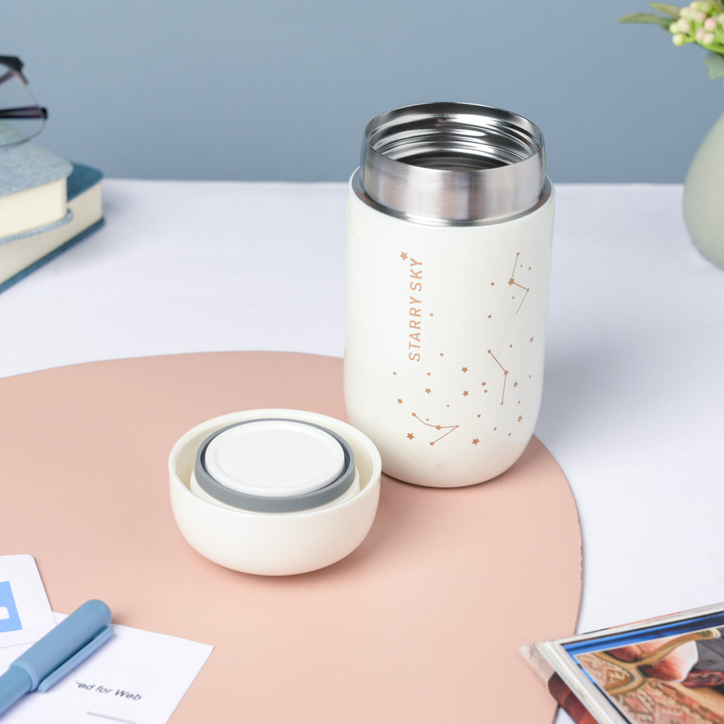 Starry Sky Mini Stainless Steel Flask White 200ml Nestasia