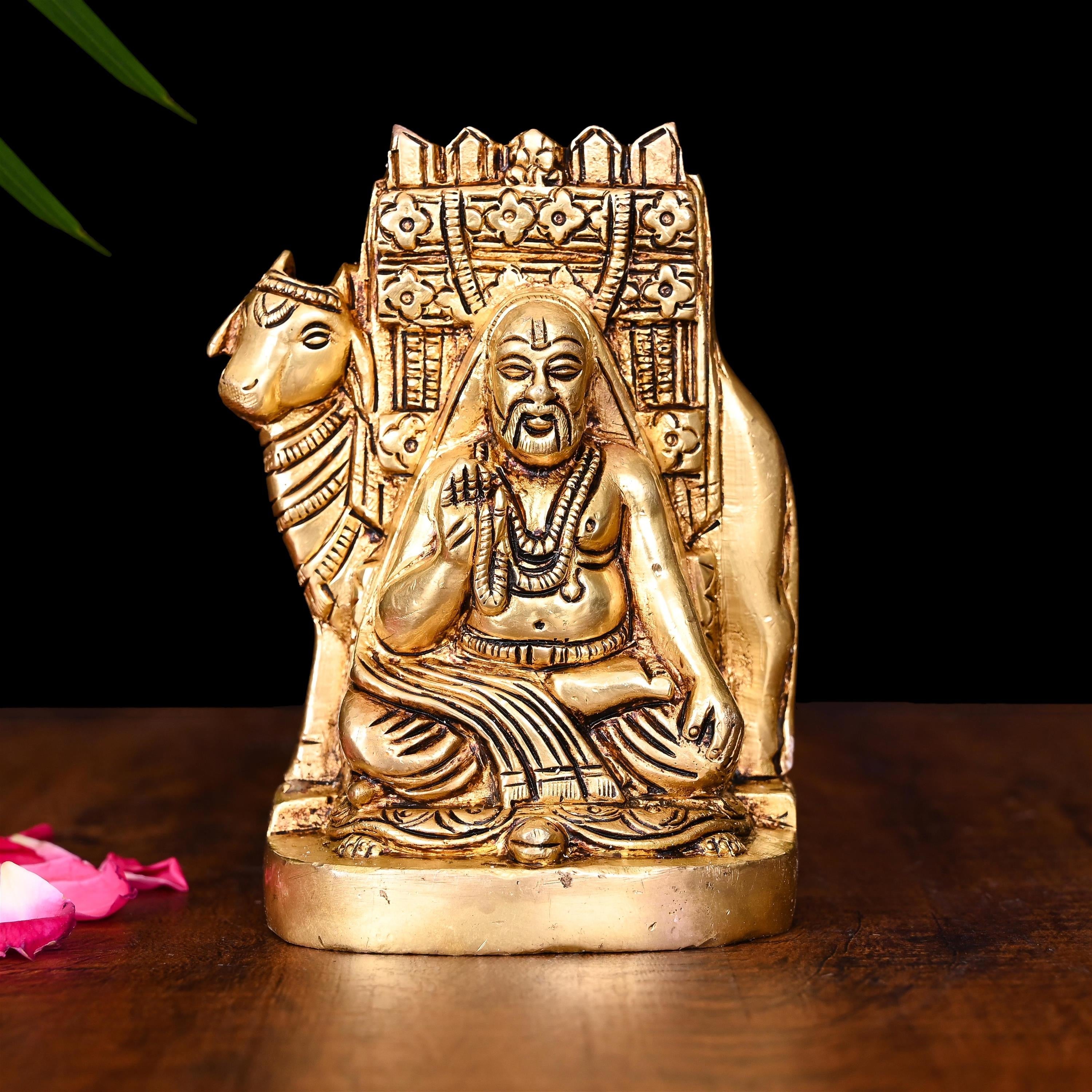 Brass Raghavendra Swamy Idol (6 Inch) Vedansh Craft