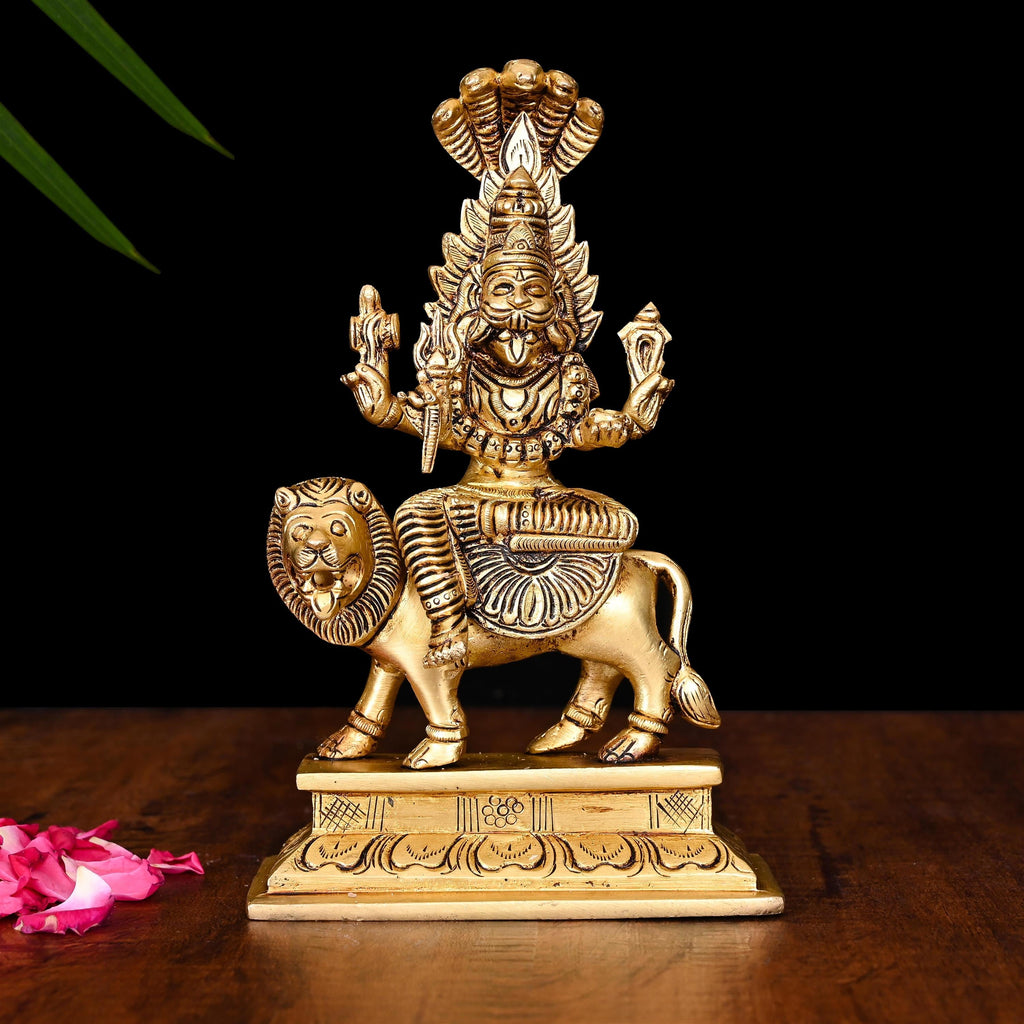 Brass Pratyangira Devi Idol (7 Inch) Vedansh Craft