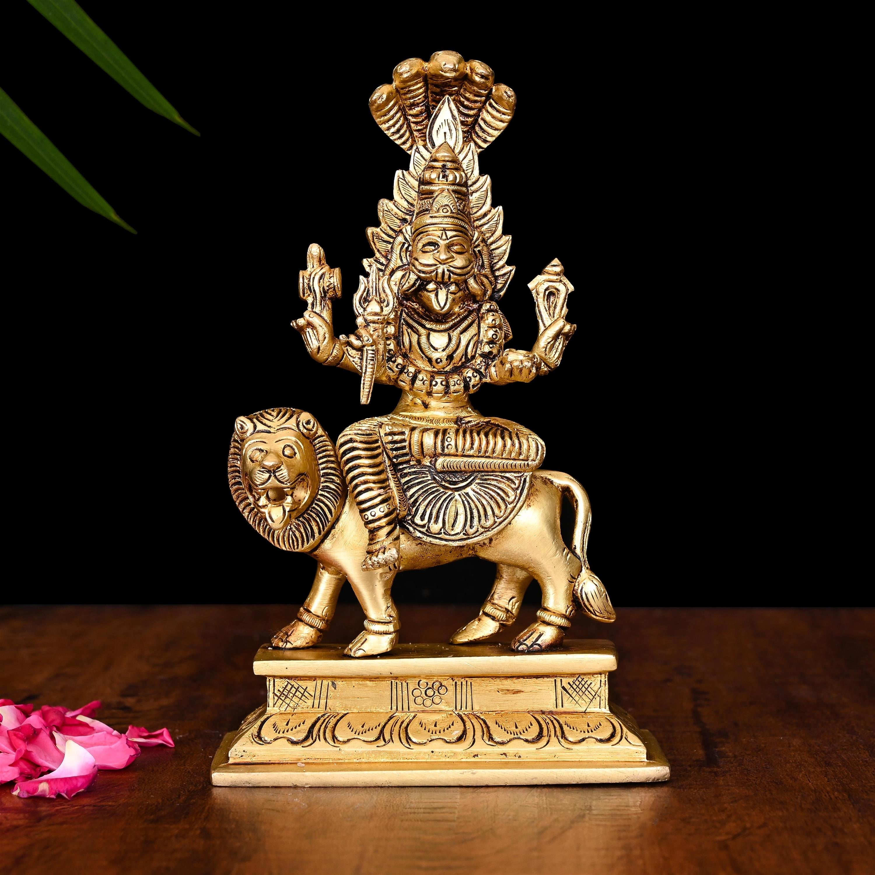 Brass Pratyangira Devi Idol (7 Inch) Vedansh Craft