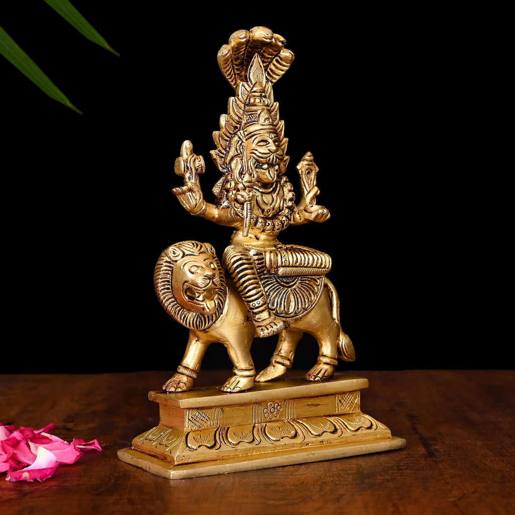 Brass Pratyangira Devi Idol (7 Inch) Vedansh Craft