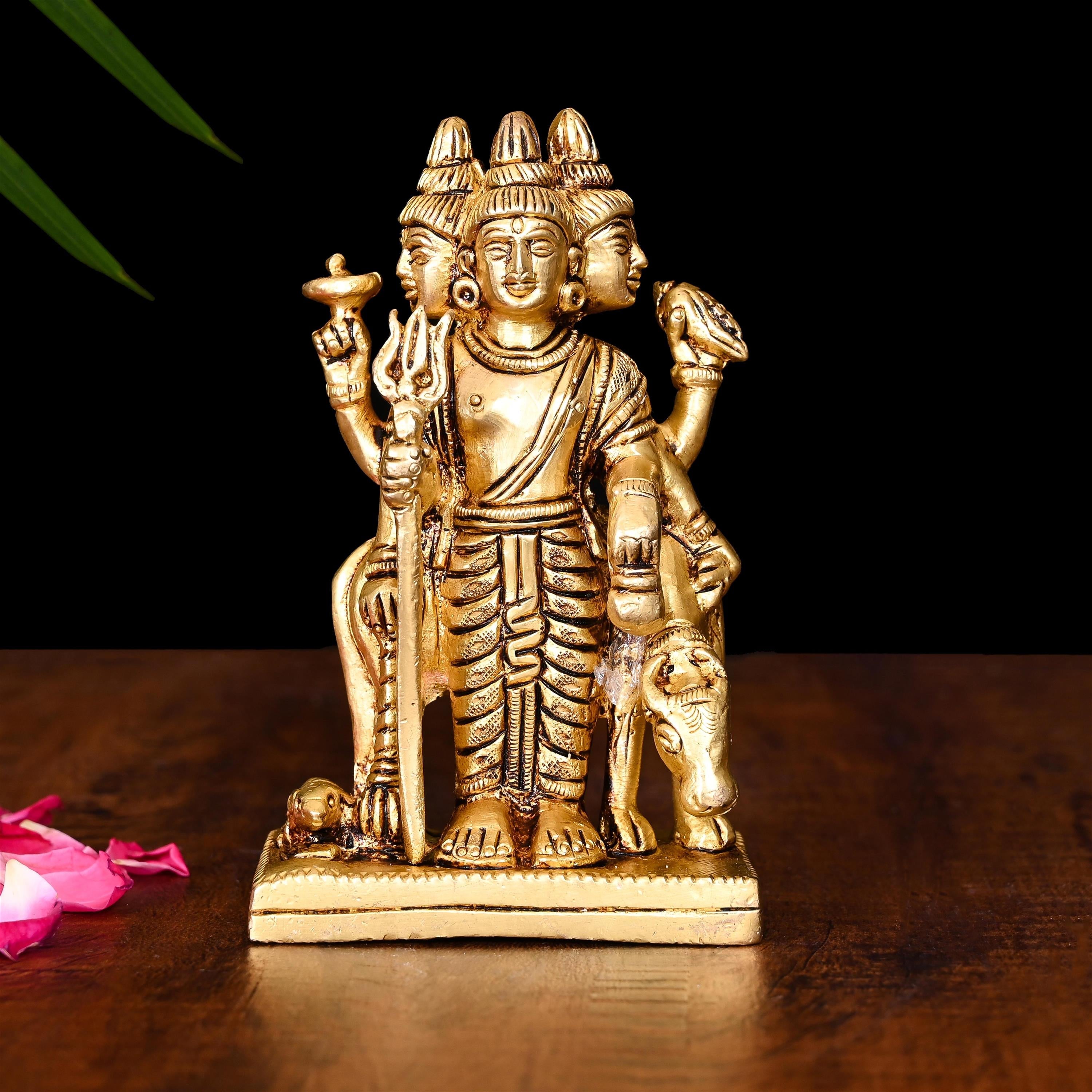 Brass Lord Dattatreya Idol (4.5 Inch) Vedansh Craft