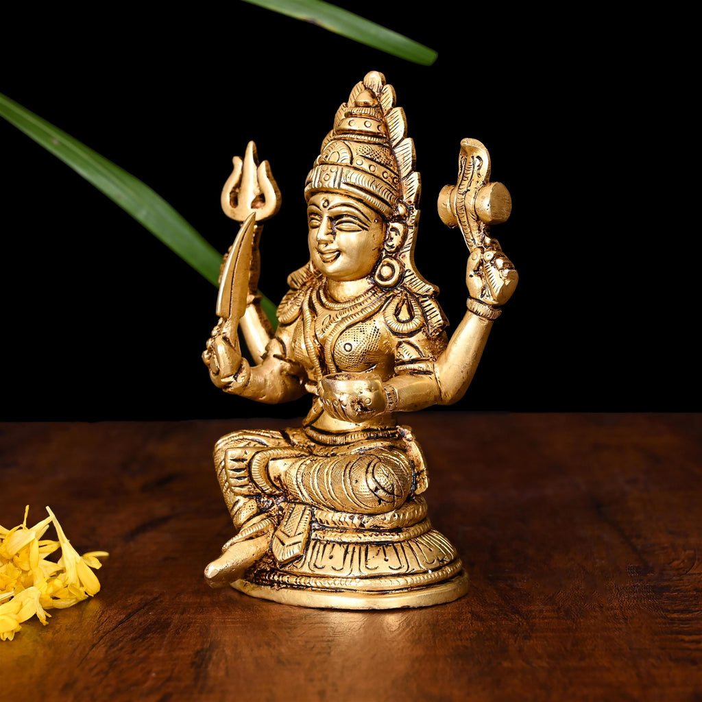 Brass Sitting Karumari Amman Idol (5 Inch) Vedansh Craft