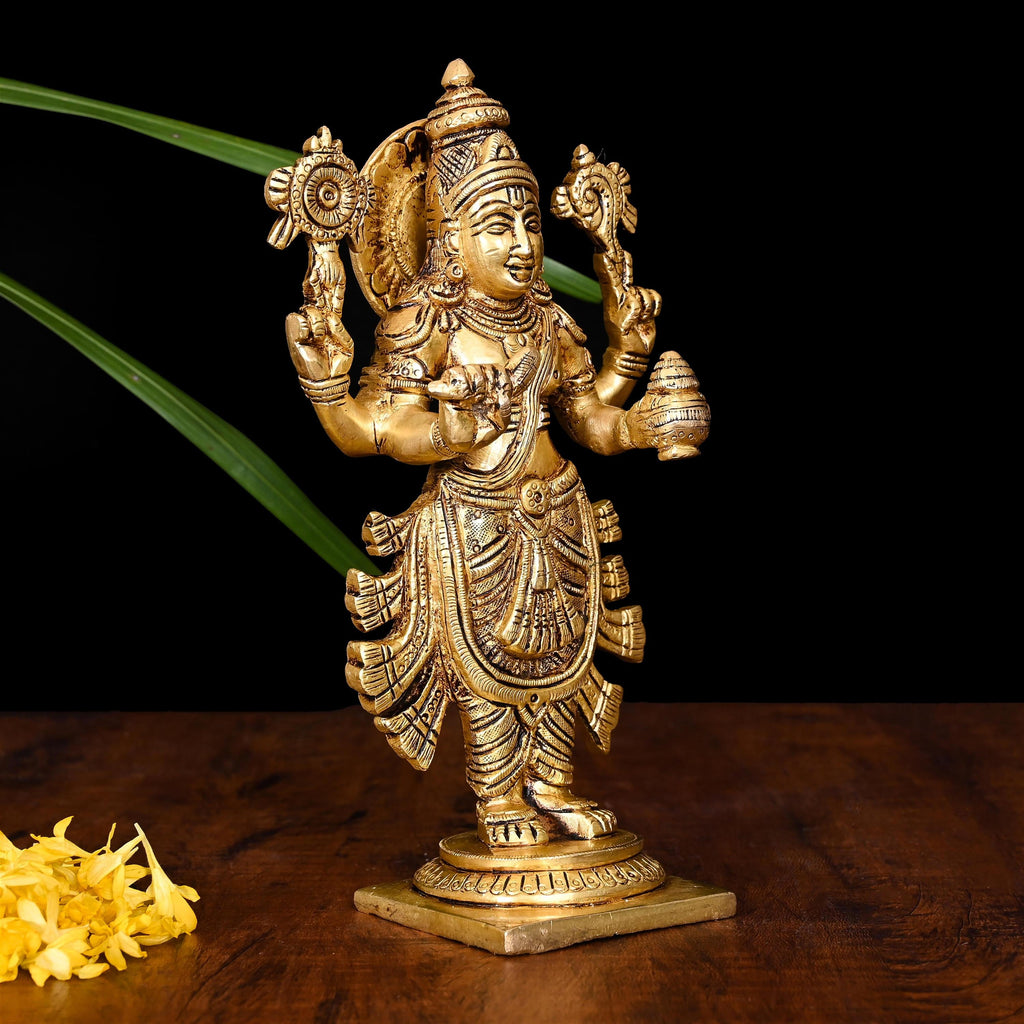 Brass Lord Dhanvantari Idol (7.5 Inch) Vedansh Craft