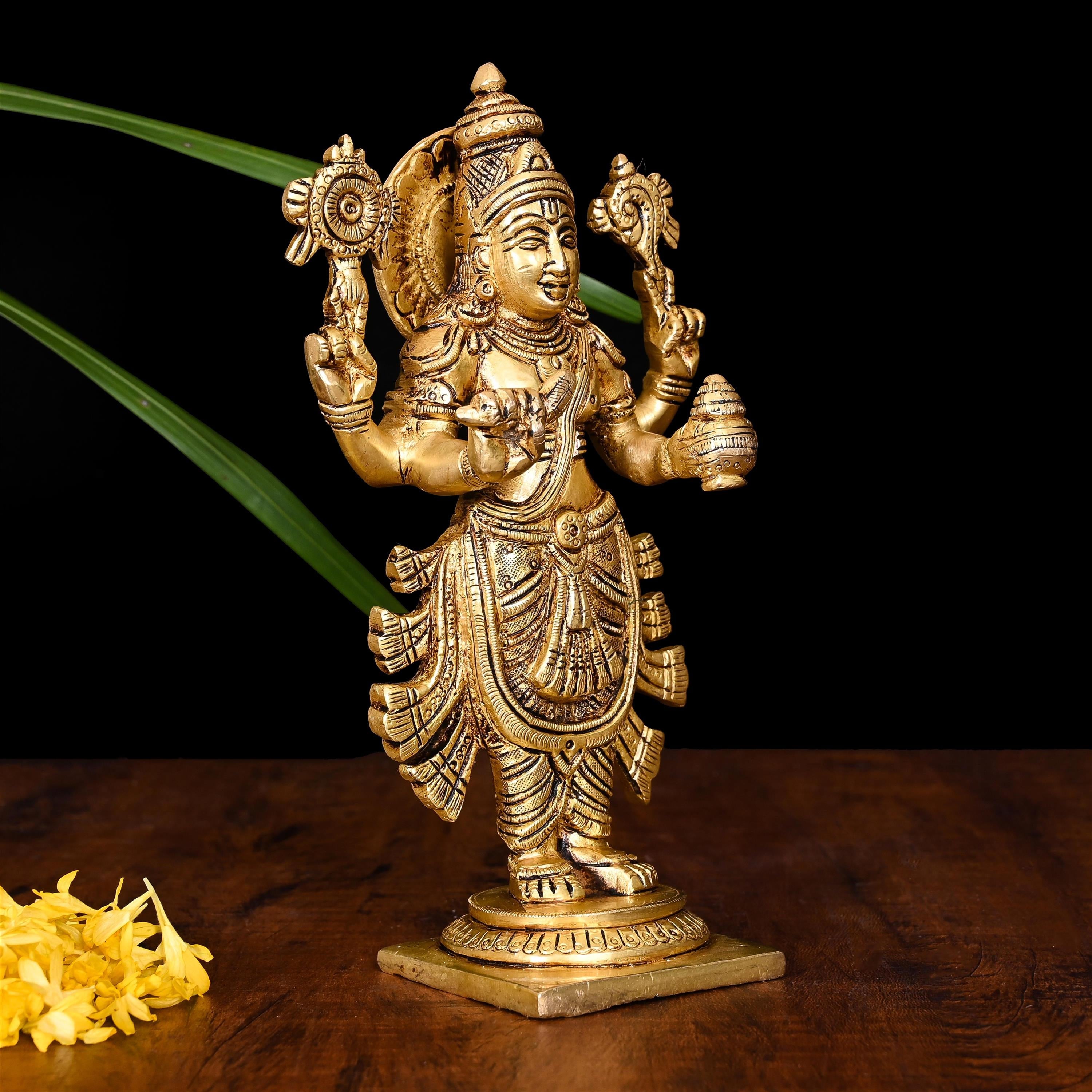 Brass Lord Dhanvantari Idol (7.5 Inch) Vedansh Craft