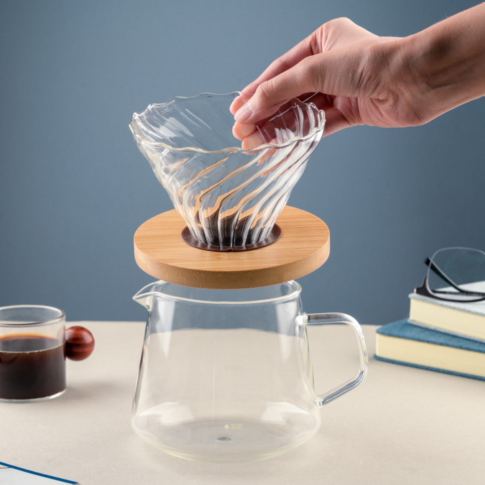 Self Brew V60 Glass Drip Coffee Maker with Pot 700ml Nestasia