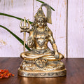 Brass Sitting Lord Shiva Idol (9 Inch) Vedansh Craft