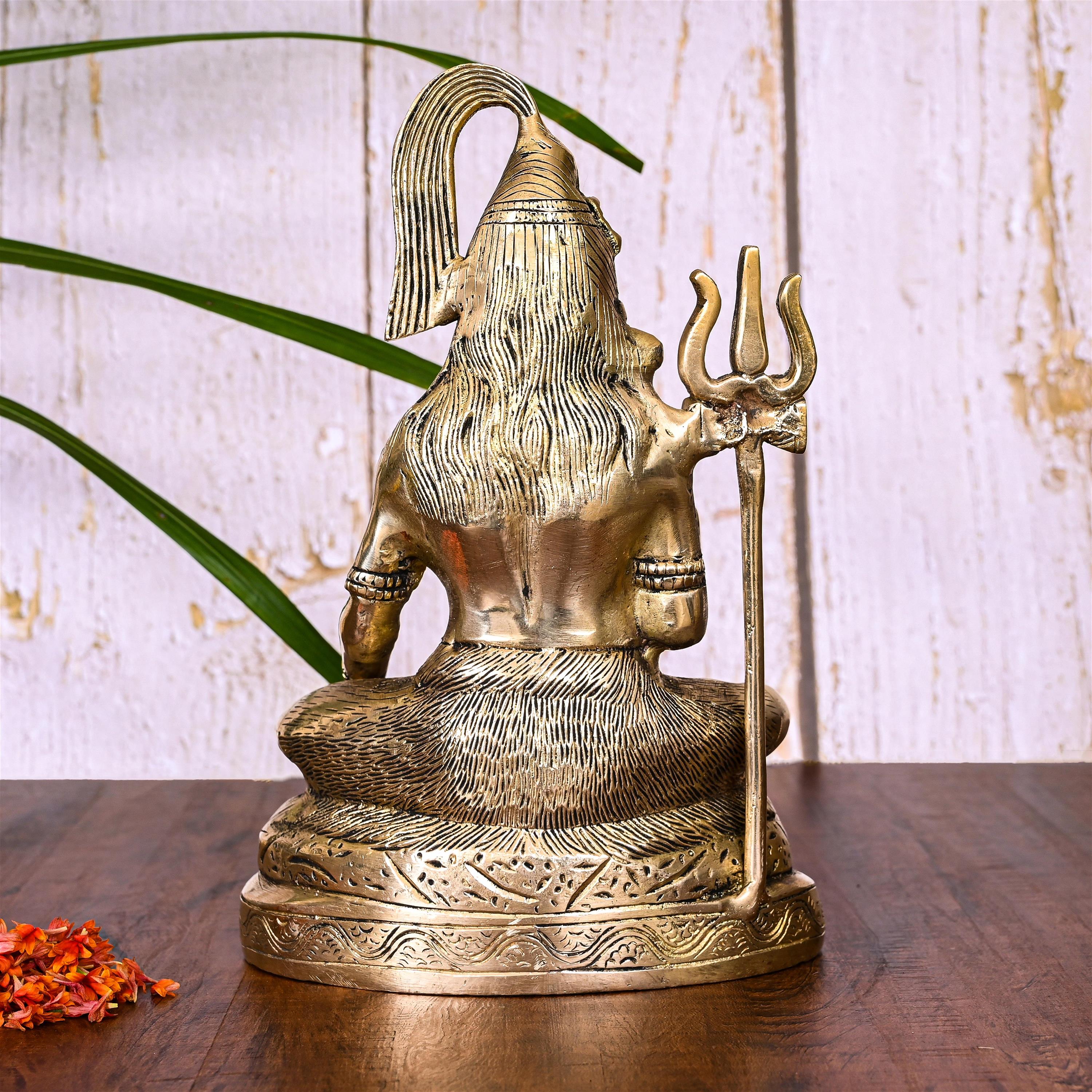 Brass Sitting Lord Shiva Idol (9 Inch) Vedansh Craft