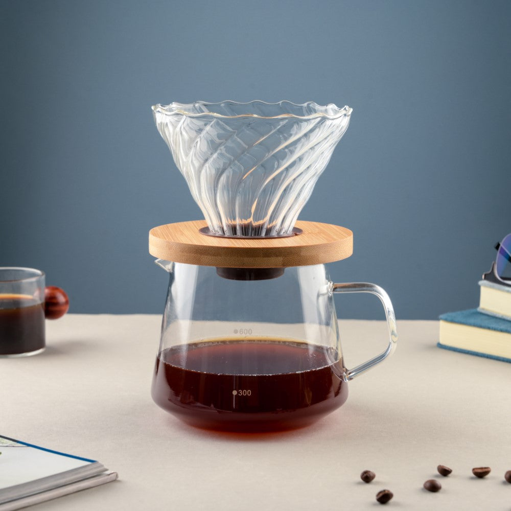 Self Brew V60 Glass Drip Coffee Maker with Pot 700ml Nestasia