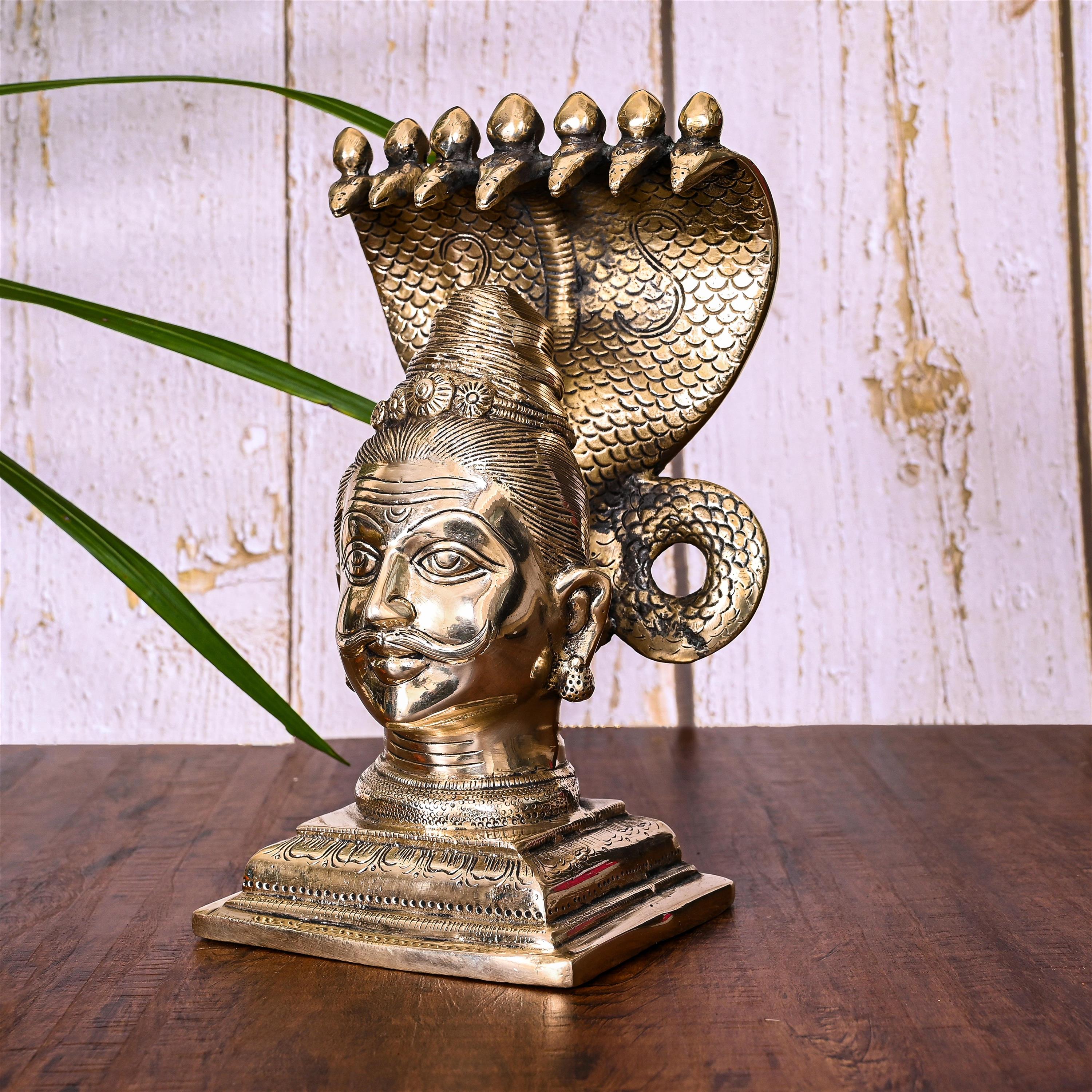 Brass Narmadeshwar Mahadev Idol (9.5 Inch) Vedansh Craft