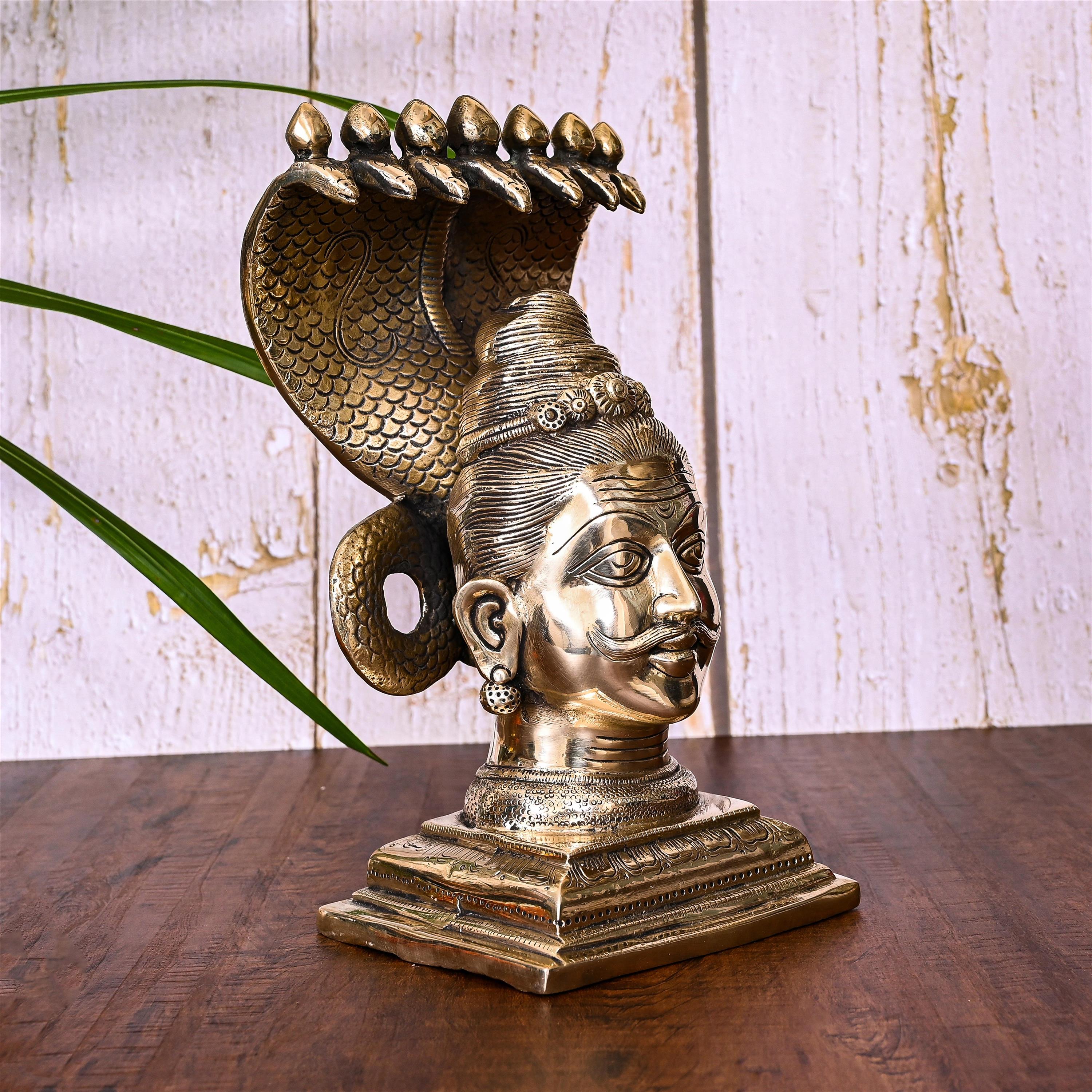 Brass Narmadeshwar Mahadev Idol (9.5 Inch) Vedansh Craft