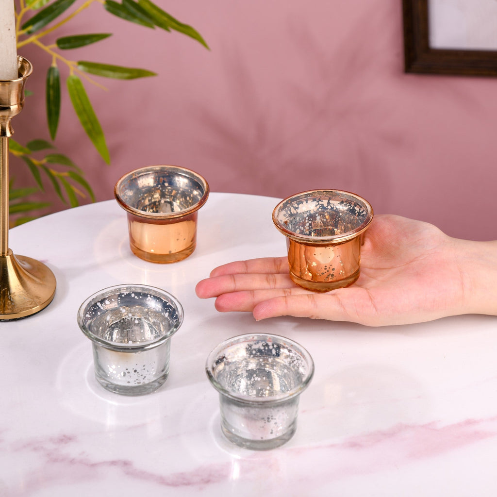 Shiny Tea Light Holder Set of 2 Nestasia