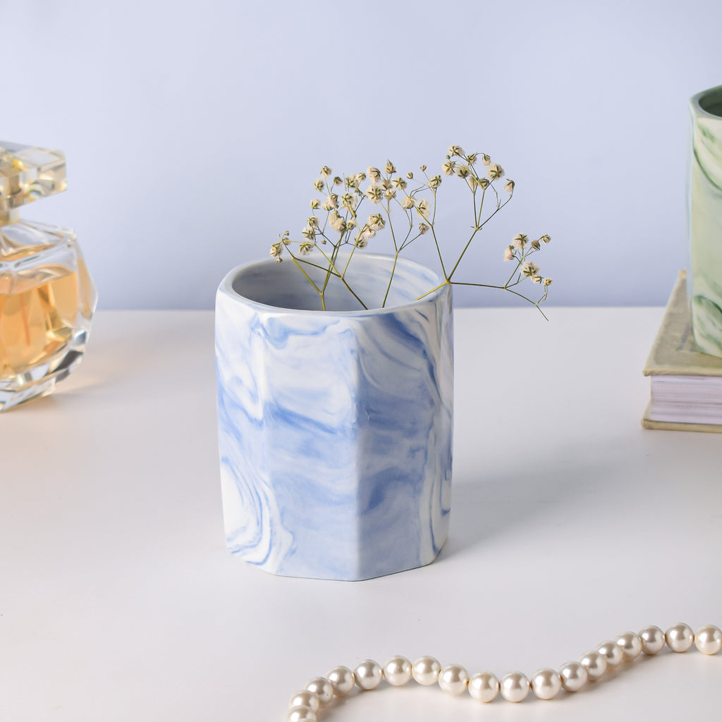 Hexad Marble Blue Ceramic Organiser Nestasia