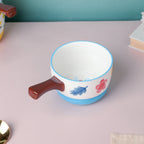 Bloom Blue Ceramic Pot With Handle Nestasia