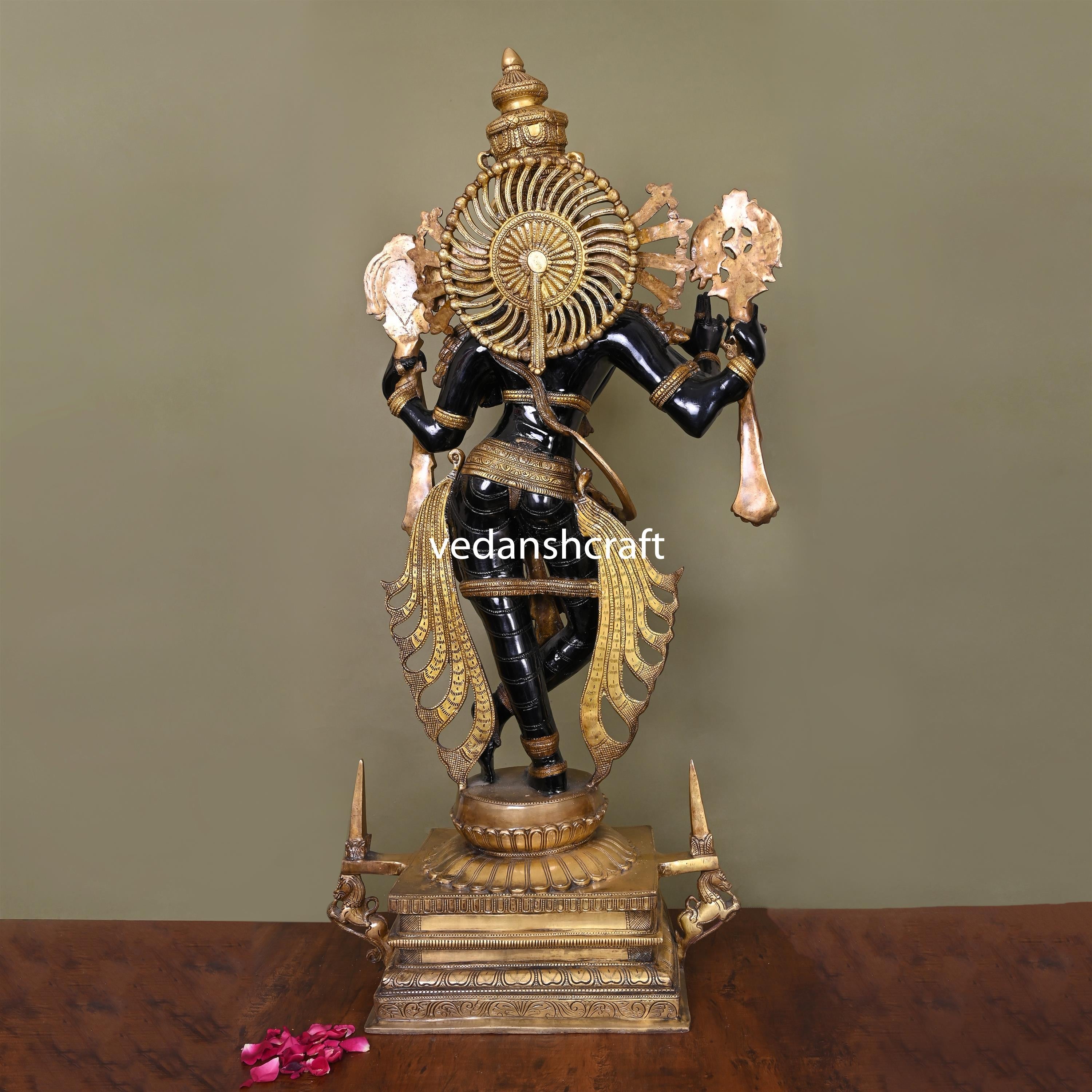 Brass Standing Krishna Statue/Idol (41 Inch) Vedansh Craft