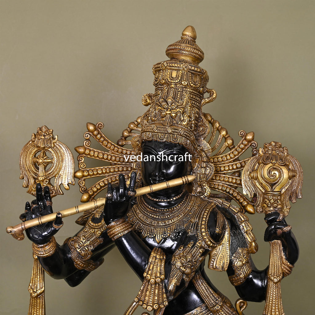 Brass Standing Krishna Statue/Idol (41 Inch) Vedansh Craft
