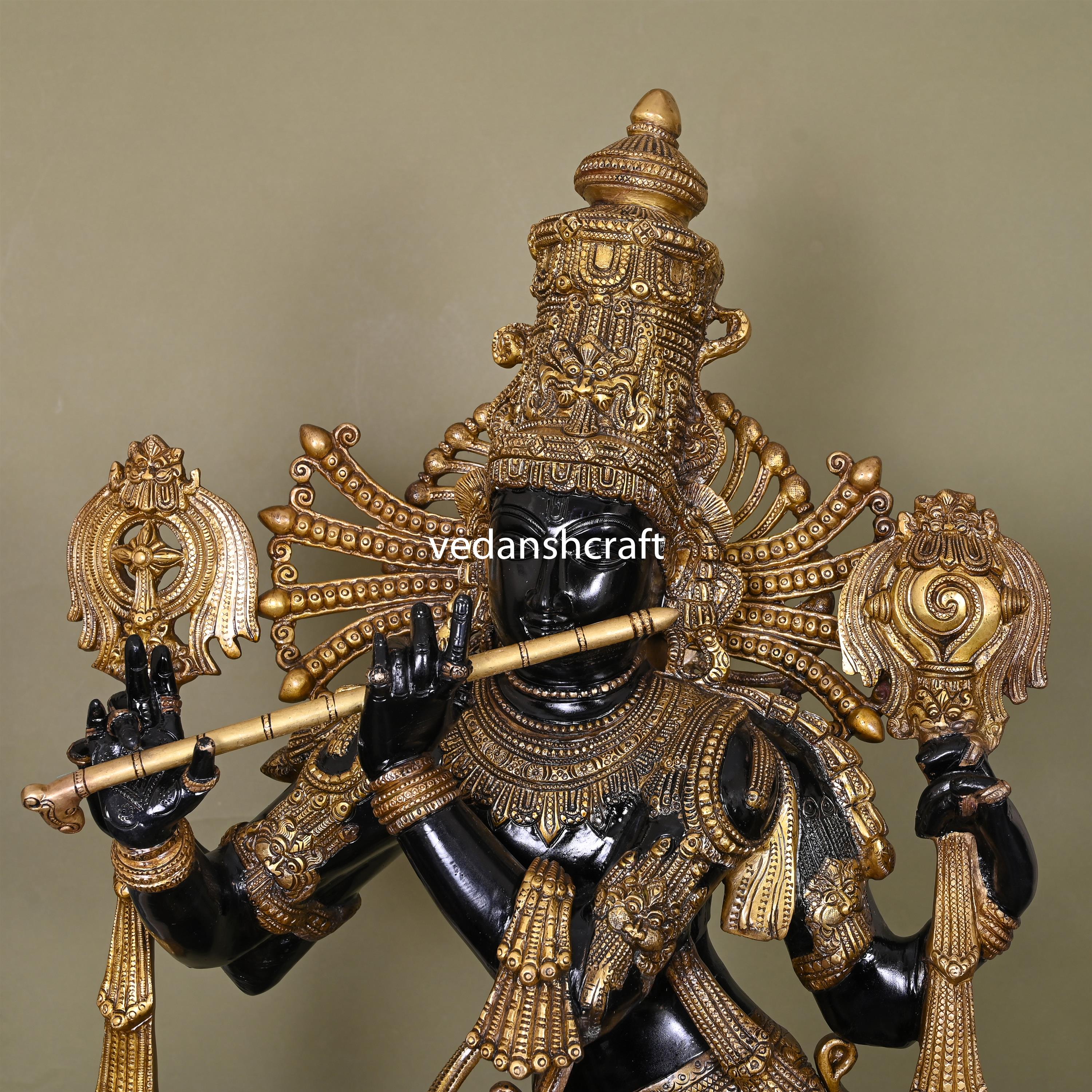 Brass Standing Krishna Statue/Idol (41 Inch) Vedansh Craft