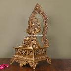 Brass Superfine Sitting Lakshmi On Throne (20.5 Inch) Vedansh Craft